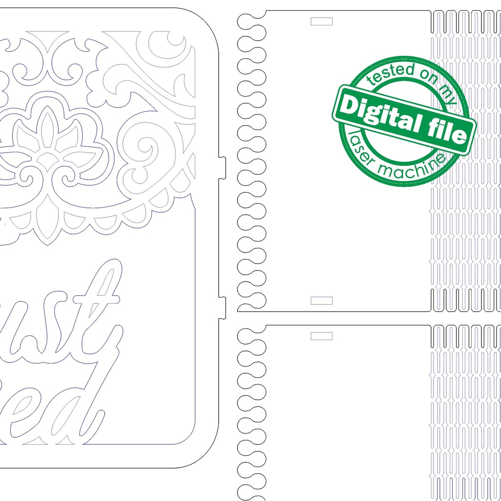 DXF, SVG files for laser Wedding card box, money box, Vector projects, Glowforge, Engagement Card Box, Wedding Decor 1/8 inch (3.2 mm)