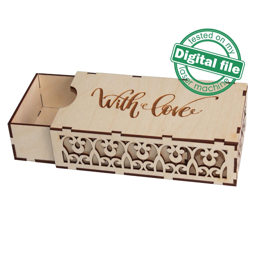 DXF, SVG files for laser Wedding chocolate gift box Will your be my Bridesmaid, Two different designs, Material thickness 1/8 inch (3.2 mm)