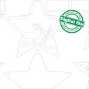 DXF, SVG files for laser Winter Wonderland Deer Star Shadow Box, Light-up Ornament, Glowforge, Material thickness 1/8 inch (3.2 mm)