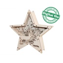 DXF, SVG files for laser Winter Wonderland Deer Star Shadow Box, Light-up Ornament, Glowforge, Material thickness 1/8 inch (3.2 mm)