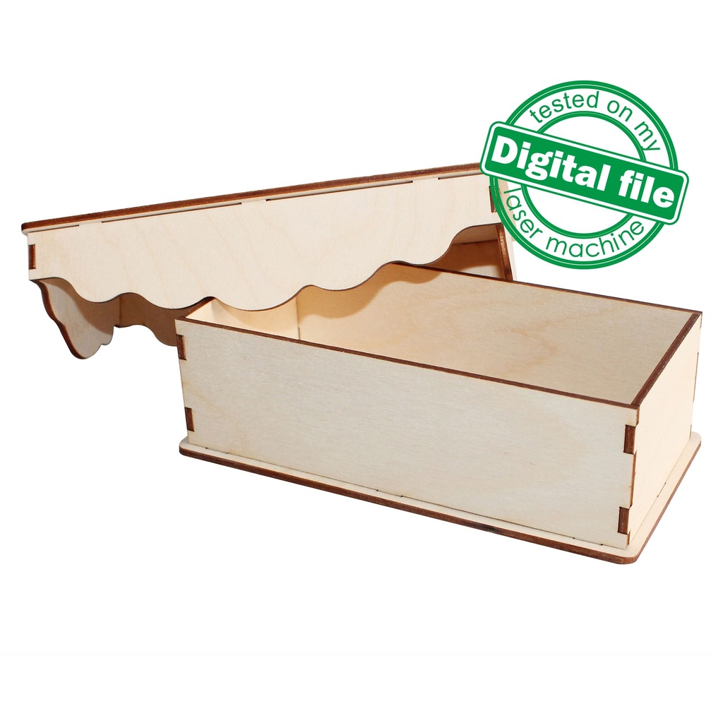 DXF files for laser Wooden box, Bill Box, Check presenter, svg Files, Glowforge, Cricut, Silhouette, Plywood or MDF 3.2 mm