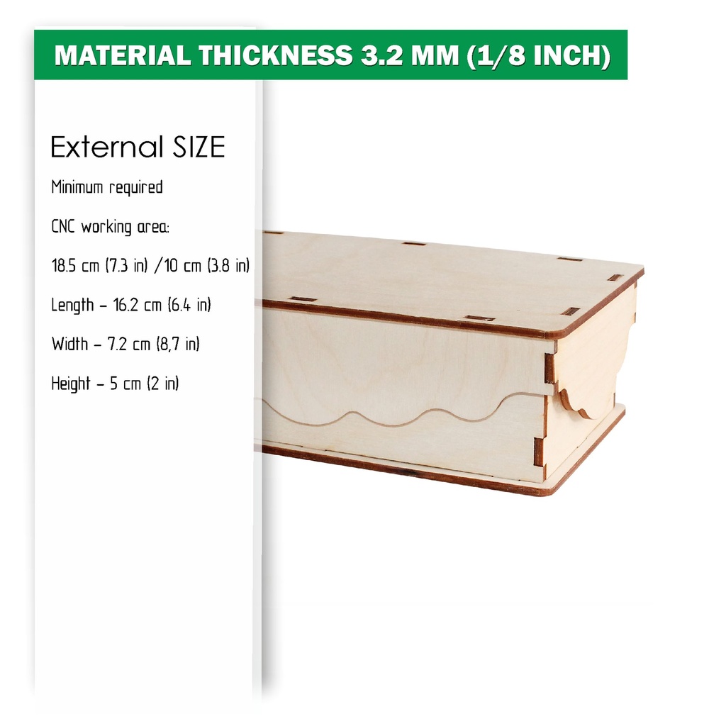 DXF files for laser Wooden box, Bill Box, Check presenter, svg Files, Glowforge, Cricut, Silhouette, Plywood or MDF 3.2 mm