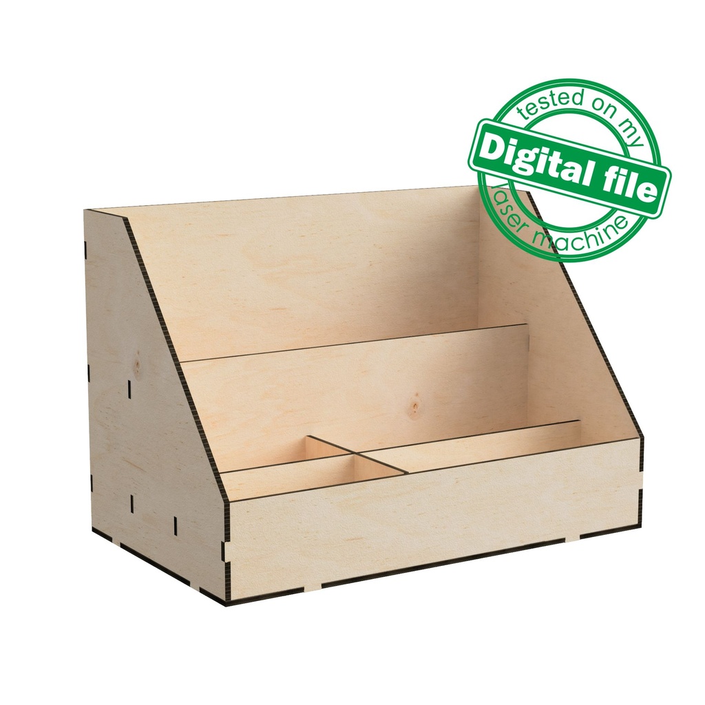 DXF, SVG Files for Laser Desktop Organizer Box, Drawer Storage, Display for Craft Tools, Paper, Magazine, Material 1/8"(3.2mm)