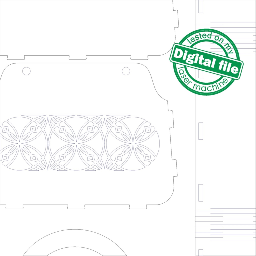 DXF, SVG files for laser Wooden handbag Kaleidoscope, Mother day, Bridesmaid gift, Flower basket, Glowforge, Material thickness 1/8'' (3 mm)