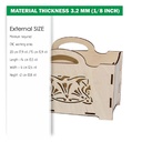 DXF, SVG files for laser Wooden handbag Lily, Mother day, bridesmaid gift, Vector project, Glowforge, Material thickness 1/8'' (3.2 mm)