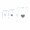 Coffee cup2 with heart, Love, St valentine's, 3 sizes, Digital STL File For 3D Printing, Polymer Clay Cutter, Earrings, Cookie, strong edge
