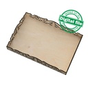 DXF, SVG files for laser Wooden openwork carving Tray Marie-Antoinette, Vector Project, Glowforge ready file, Material 3.2 mm (1/8 in)