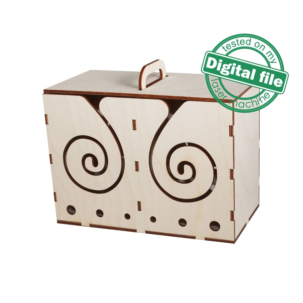 DXF, SVG files for laser Yarn box, Crochet Storage Box, Knitting