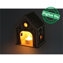 DXF, SVG files for laser Сandle holder Gingerbread House, tea light, Christmas Decoration, Led lantern, Material 1/8 inch (3.2 mm)