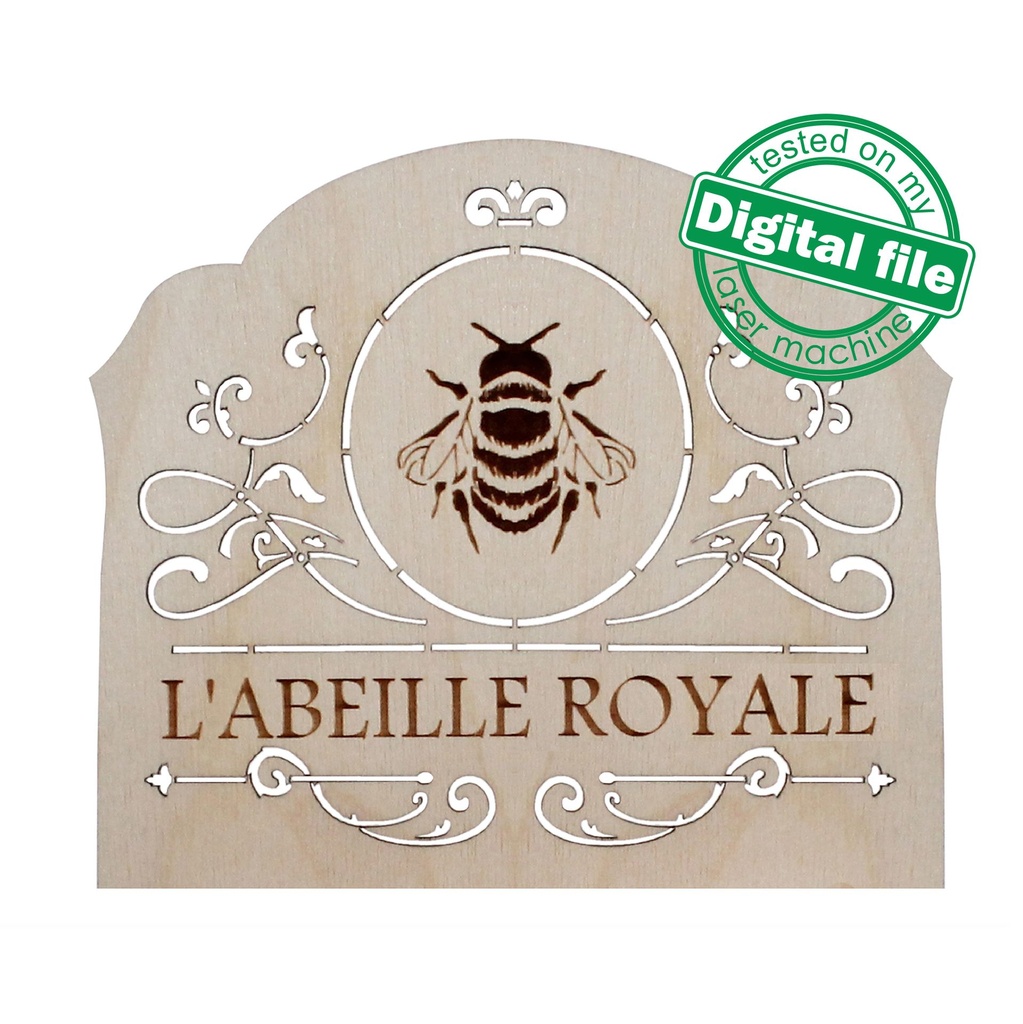 DXF,SVG files for laser Wooden Desk Organiser Royal bee, french style, Magazine Holder, Storage paper, Home Office, Material 3.2 mm