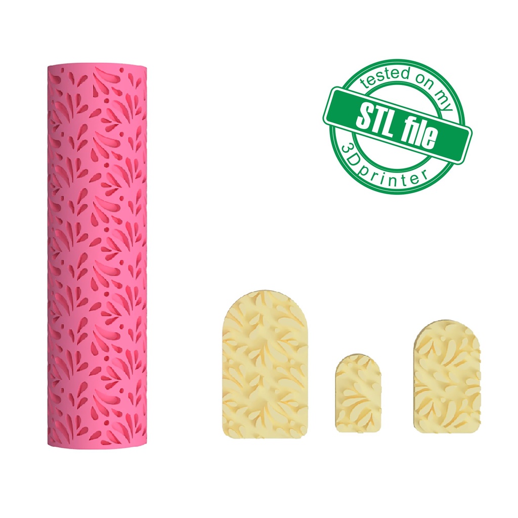 STL file POLYMER CLAY TEXTURE ROLLER / MINI ROLLER / LED1541-9