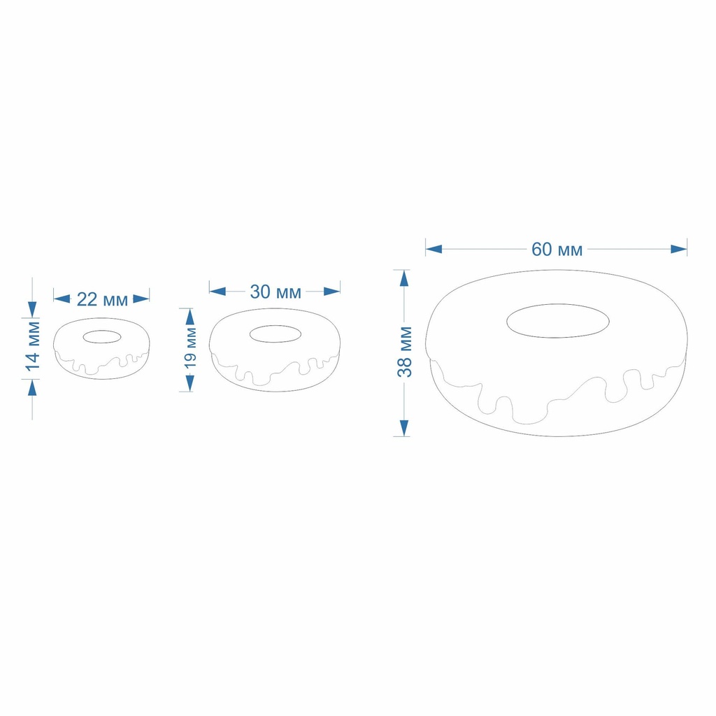 Donut with icing, General Shapes, Digital STL File For 3D Printing, Polymer Clay Cutter, Earrings, Cookie, sharp, strong edge