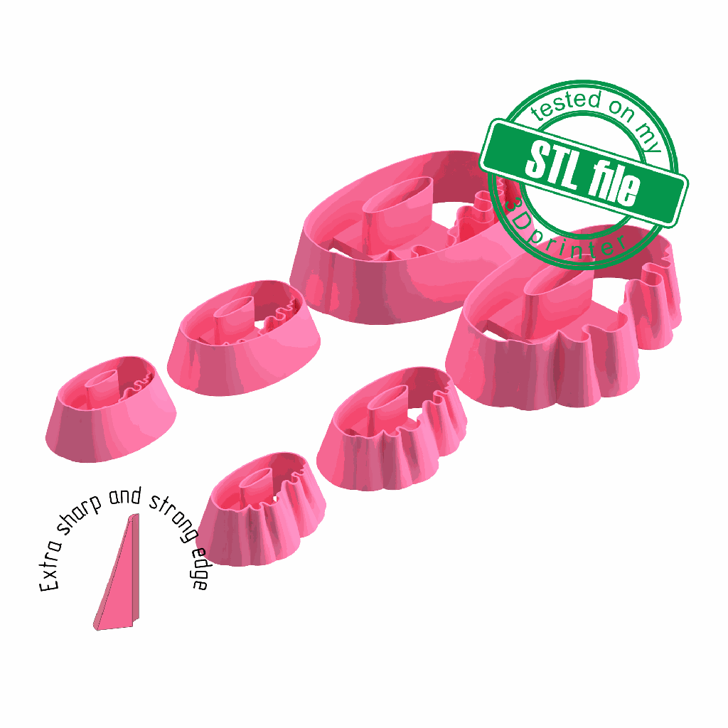 Donut with icing, General Shapes, Digital STL File For 3D Printing, Polymer Clay Cutter, Earrings, Cookie, sharp, strong edge