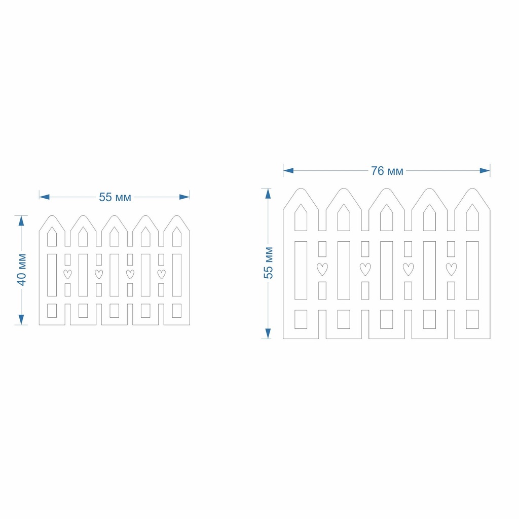 Fence with Heart, Love, St valentine's, Digital STL File For 3D Printing,Polymer Clay Cutter, Earrings,Cookie, sharp, strong edge