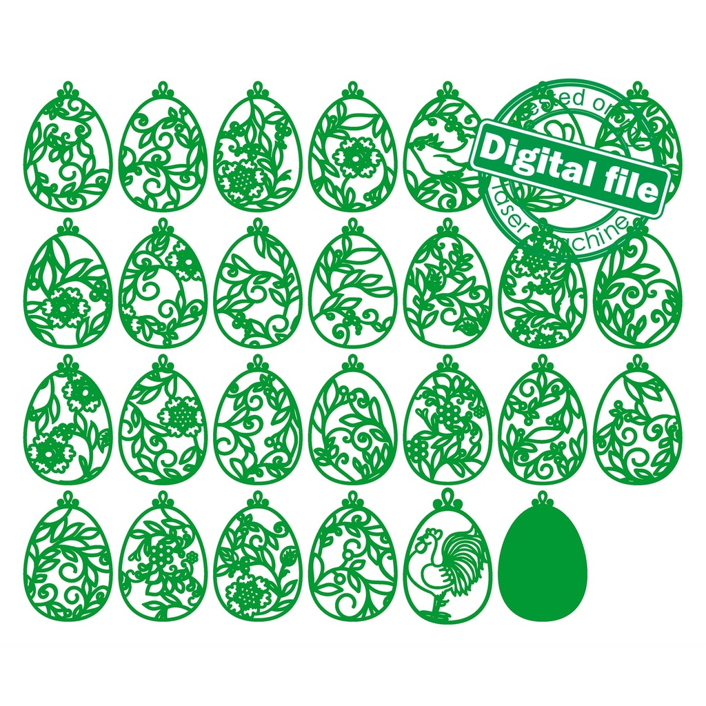 Files for laser Easter eggs folk art big set (27 different Design), Vector projects for laser cutting, Cricut, Silhouette Cameo, svg Files