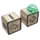 DXF, SVG files for laser Wedding money box, Engagement Card Box, Rattan Pattern, 2 Different Versions, Glowforge, 1/8"(3.2mm) Material