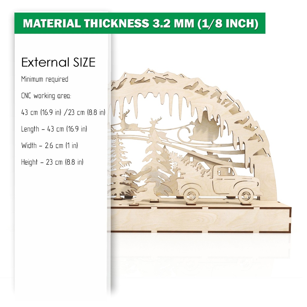 DXF file for laser Large Wooden Decoration Electrically Illuminated Light Arch,Wood Schwibbogen, Centerpiece, Light-up Christmas, SVG, PDF