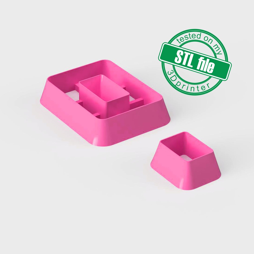 Geometric Combo #13, Rounded Rectangle with Window, Digital STL File For 3D Printing, Polymer Clay Cutter, Earrings, 2 different designs