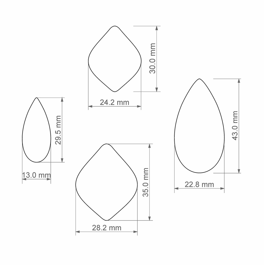 Geometric Combo #15, Polygon, Drop, Boho Style, Digital STL File For 3D Printing, Polymer Clay Cutter, Earrings, 4 different designs