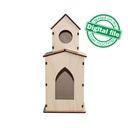 DXF, SVG files for laser decorative Birdhouse, Vector project, Glowforge ready, Material thickness 1/8 inch (3.2 mm)