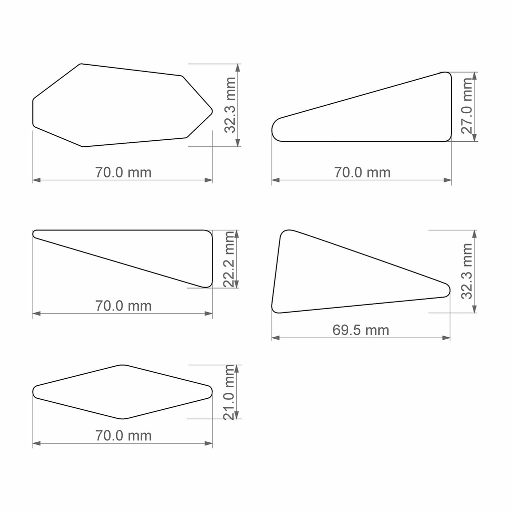 Hair Barrette Cutter set # 2, Digital STL File For 3D Printing, Polymer Clay Shape Cutter, Hair Clips, 5 different designs