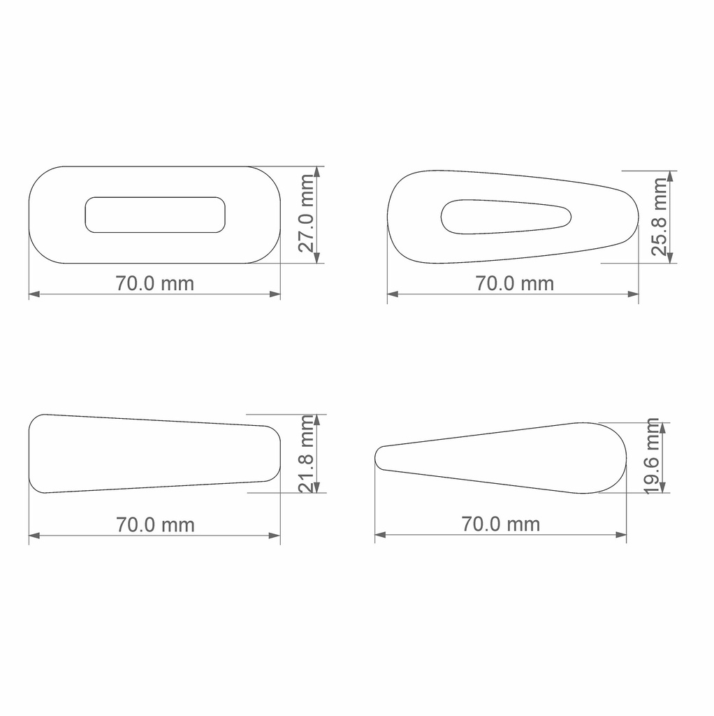 Hair Barrette Cutter set # 4, Digital STL File For 3D Printing, Polymer Clay Shape Cutter, Hair Clips, 4 different designs