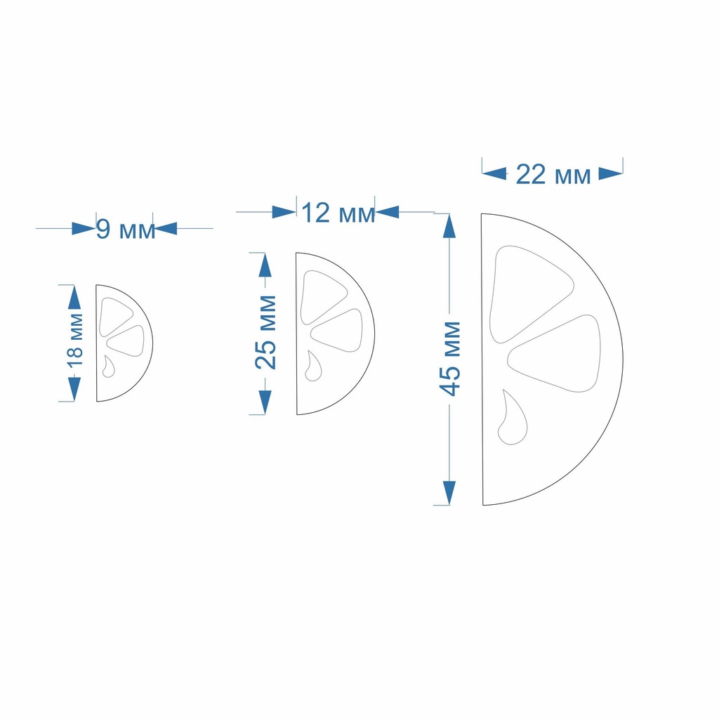 Half Lemon, Orange, 3 Sizes, Digital STL File For 3D Printing, Polymer Clay Cutter, Earrings, Cookie, sharp, strong edge