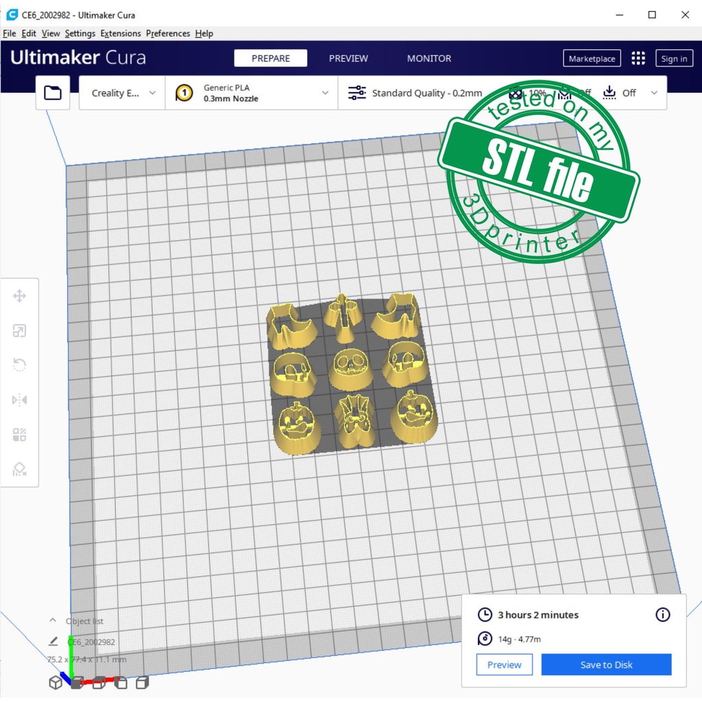 Halloween Super Bundle #1, Digital STL File For 3D Printing, Polymer Clay Cutter, Micro Cutter, Tiny Stud Clay cutter, 9 different designs