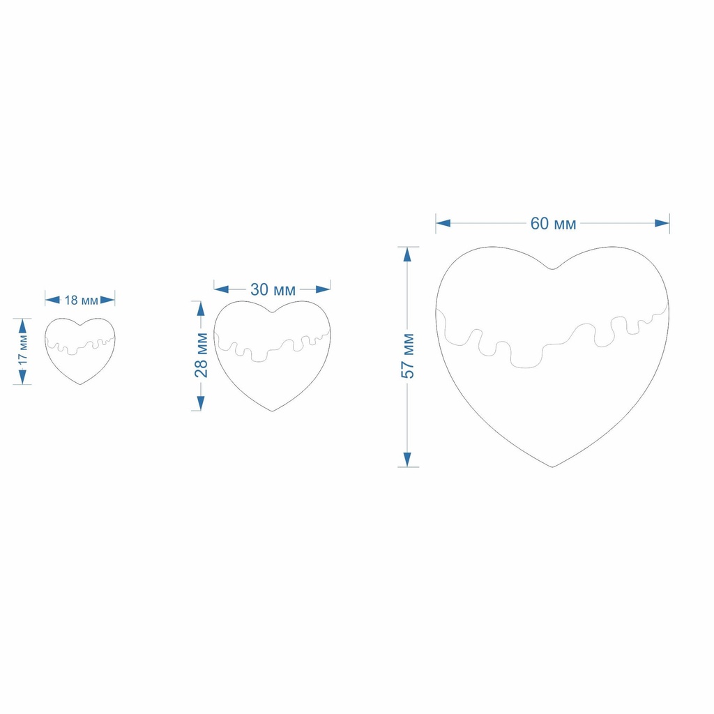 Heart with icing, drip heart, Love, St valentine's, Digital STL File For 3D Printing, Polymer Clay Cutter,Earrings,Cookie,sharp, strong edge