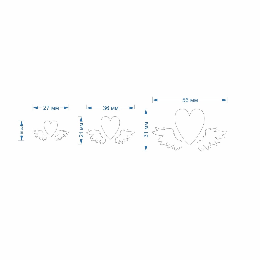 Heart with wings, Love, St valentine's, 3 Sizes, Digital STL File For 3D Printing, Polymer Clay Cutter, Earrings, Cookie, sharp, strong edge