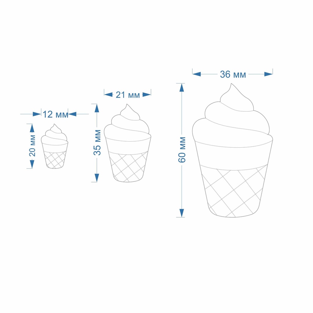 Ice cream2, Summer Time collection, 3 Sizes, Digital STL File For 3D Printing, Polymer Clay Cutter,Studs, Earrings,Cookie,sharp, strong edge