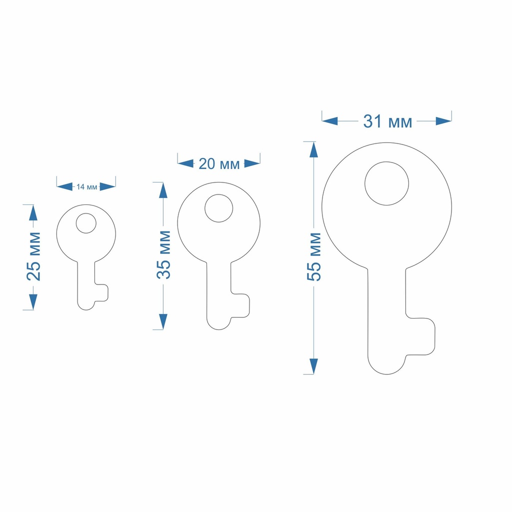 Key, 3 Sizes, Digital STL File For 3D Printing, Polymer Clay Cutter, Earrings, Cookie, sharp, strong edge