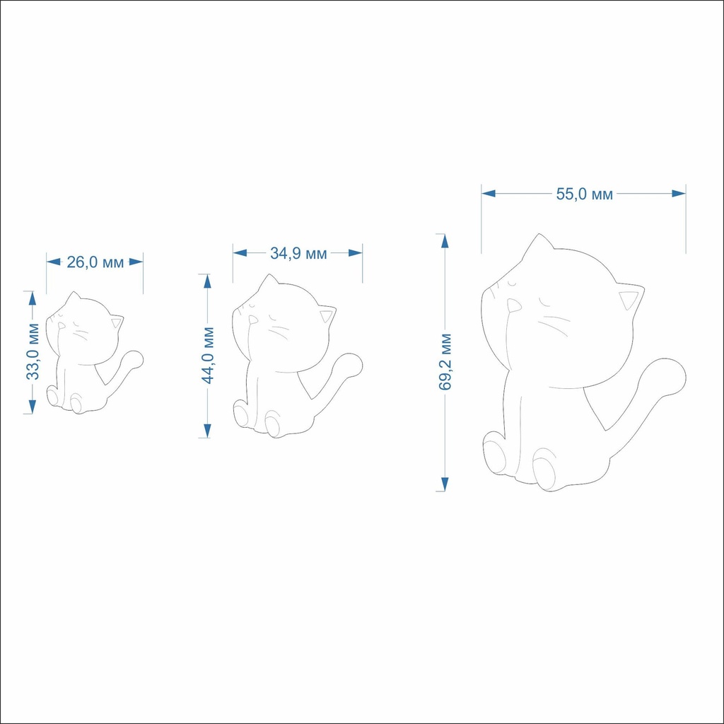 Kitty2, cute pets collection, 3 Sizes, Digital STL File For 3D Printing, Polymer Clay Cutter, Earrings, Cookie