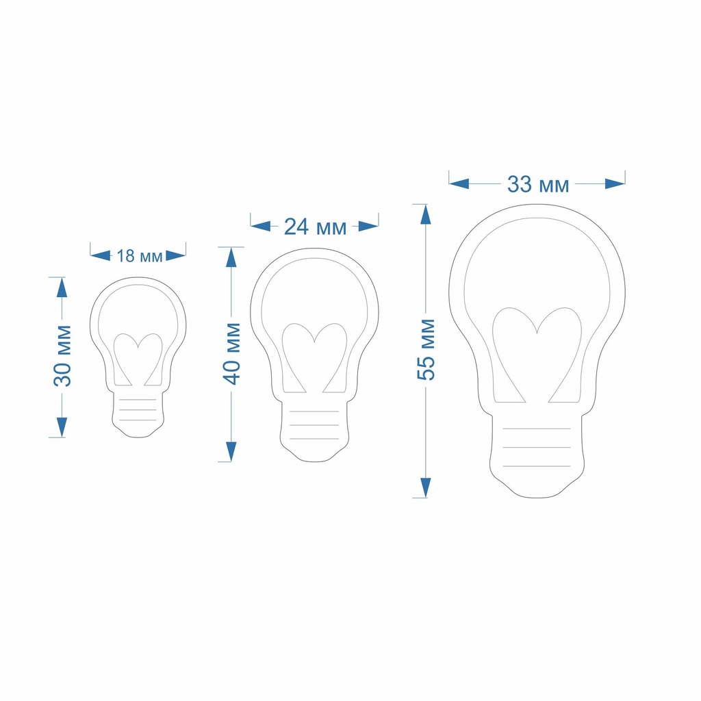 Light bulb with heart, collection, 3 Sizes, Digital STL File For 3D Printing, Polymer Clay Cutter, Earrings, Cookie, sharp, strong edge