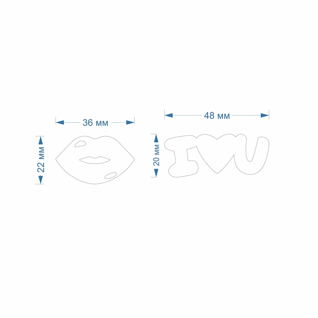 Love Combo # 14, Lips, I love You, St valentine's, Digital STL File for 3D Printing, Polymer Clay Cutter,Earrings,Cookie, sharp, strong edge