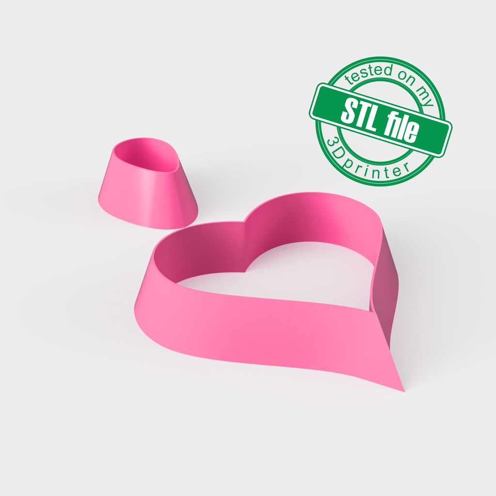 polymer clay cutters- heart 3D model 3D printable