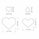 Love Combo #3, Geometric Hearts, Digital STL File For 3D Printing, Polymer Clay Cutter, Earrings Hearts, 4 different designs
