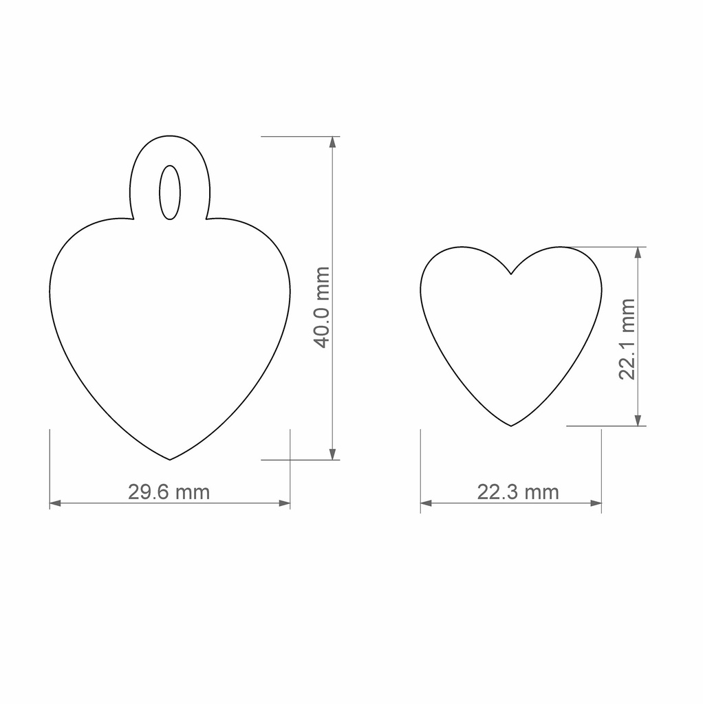 Love Combo #4, Two Hearts, Digital STL File For 3D Printing, Polymer Clay Cutter, Earrings Hearts, 2 different designs