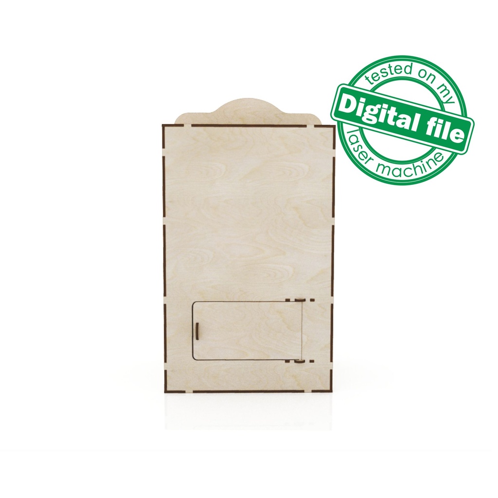 DXF, SVG files for laser Wedding card box, money box, Glowforge, Engagement Card Box, Wedding Decor, Material 1/8 inch (3.2 mm)