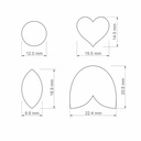 Love Combo #6, Tulip, Heart, Circle, Leaf, Digital STL File For 3D Printing, Polymer Clay Cutter, Earrings, 4 different designs