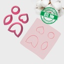 Love Combo #6, Tulip, Heart, Circle, Leaf, Digital STL File For 3D Printing, Polymer Clay Cutter, Earrings, 4 different designs