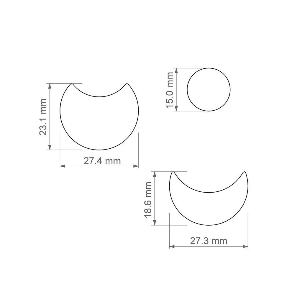 Moon Phases and circle, Digital STL File For 3D Printing, Polymer Clay Cutter, Earrings, 3 different designs