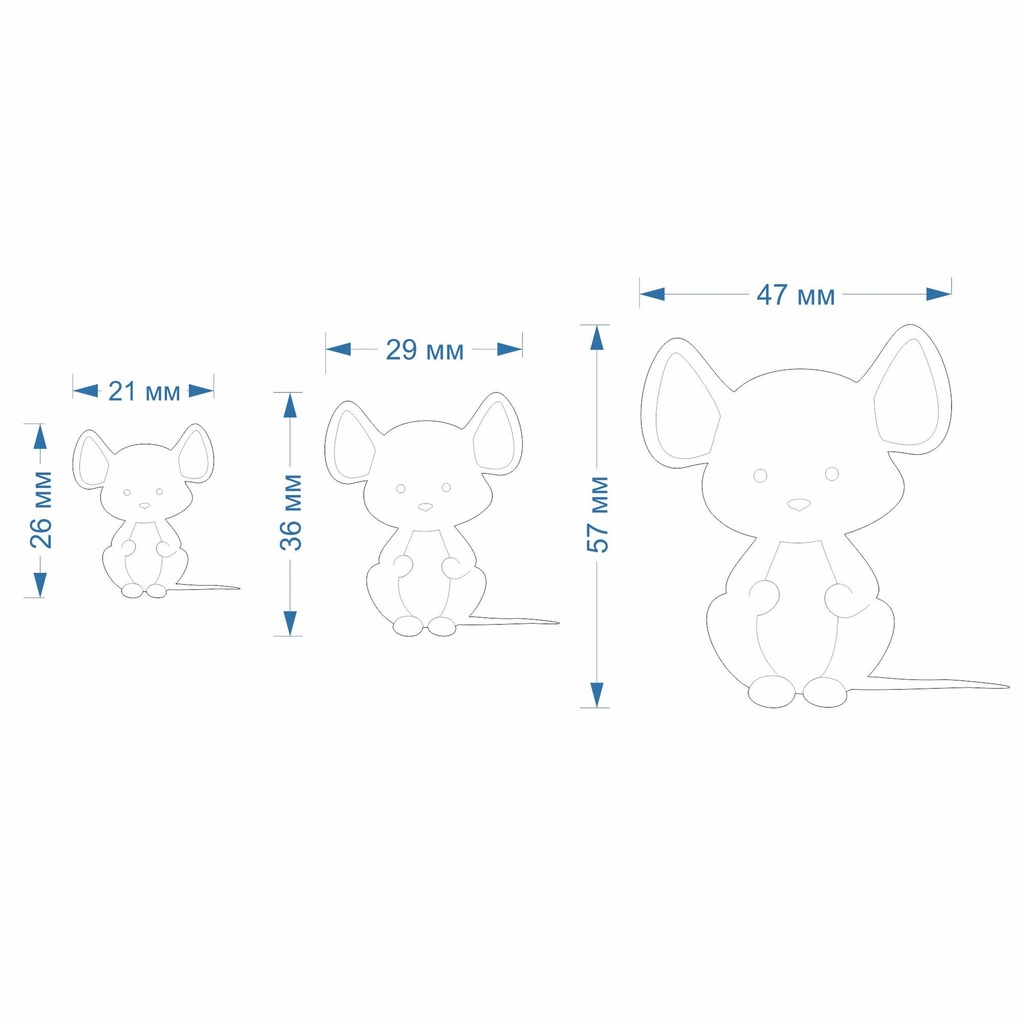 Mouse, cute pets collection, 3 Sizes, Digital STL File For 3D Printing, Polymer Clay Cutter, Earrings, Cookie, sharp, strong edge