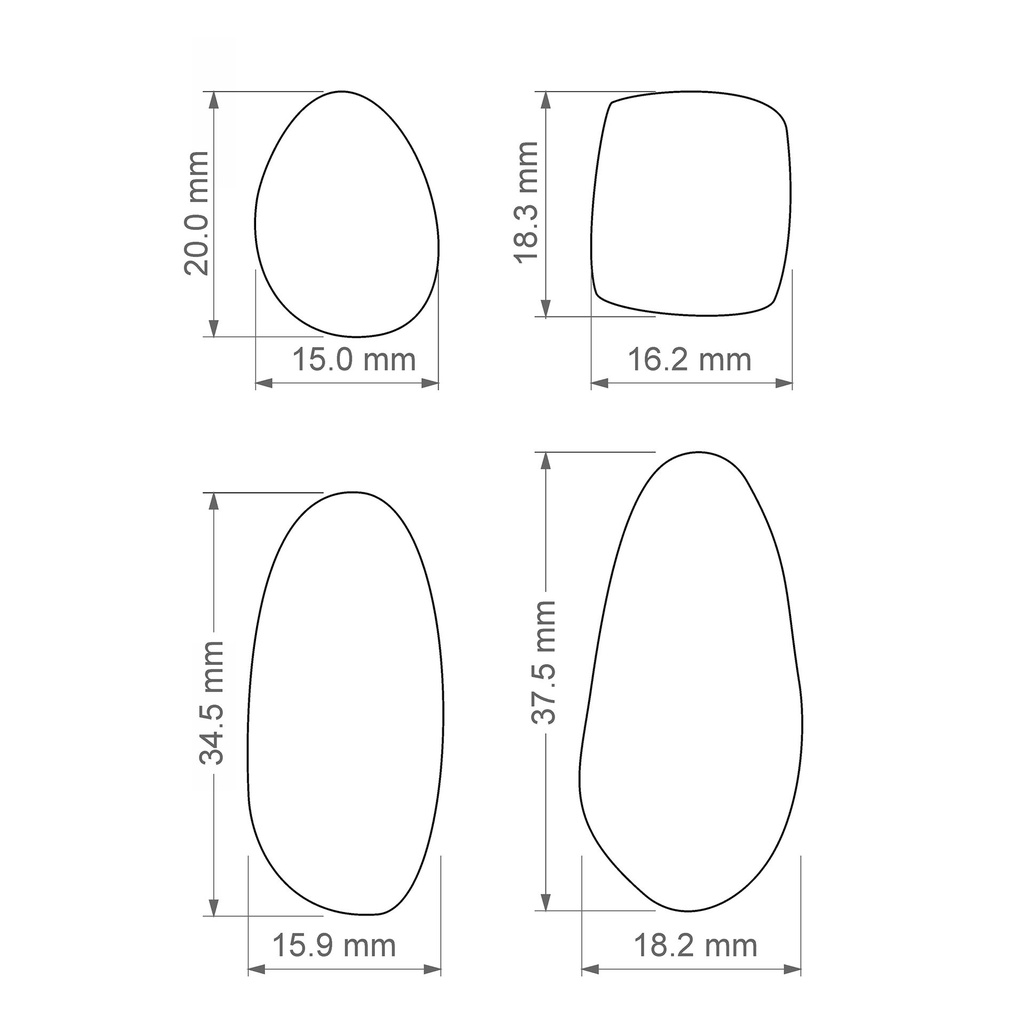 Organic Combo #1, Digital STL File For 3D Printing, Polymer Clay Cutter, Earrings Gemstone, 4 different design