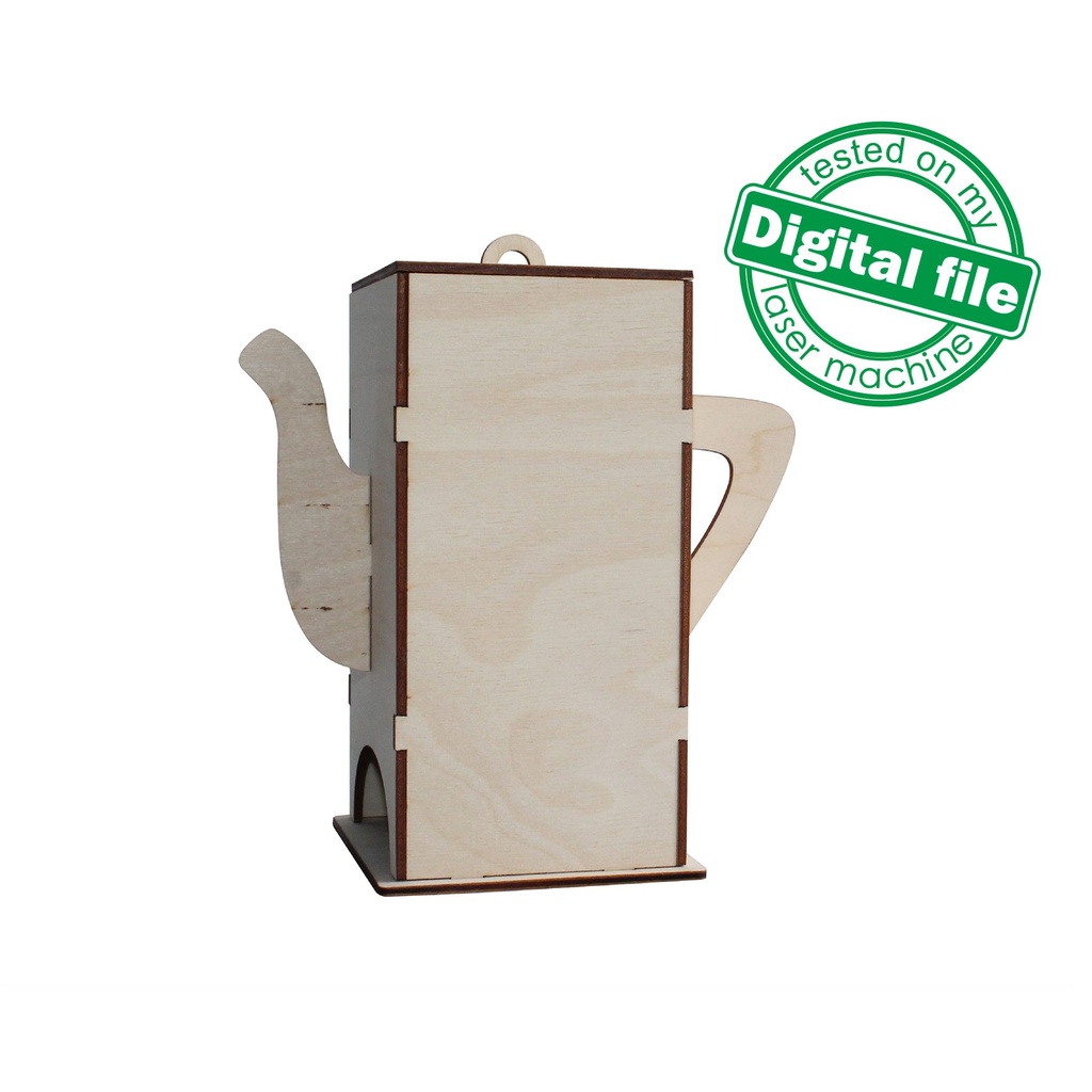 DXF, SVG files for laser Tea bags dispenser, Alice in Wonderland, Candy bar decor, Glowforge, Two different material thickness 3.2/6.4 mm