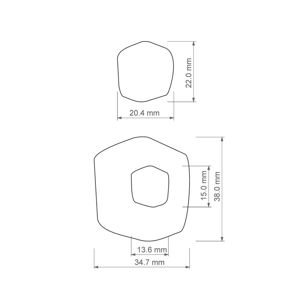 Organic Combo #12, Polygon with Window, Digital STL File For 3D Printing, Polymer Clay Cutter, Earrings, 2 different designs