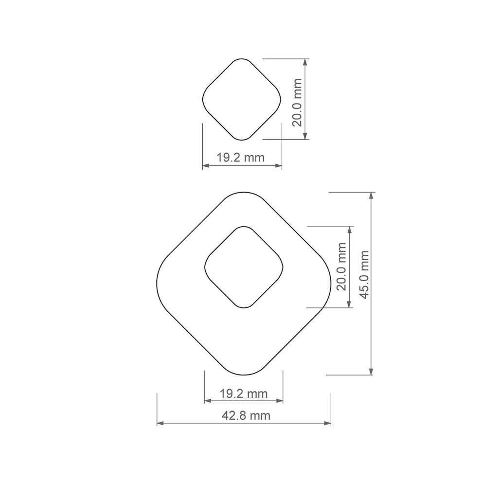 Organic Combo #17, Rounded Polygon with Romb, Digital STL File For 3D Printing, Polymer Clay Cutter, Earrings, 2 different designs