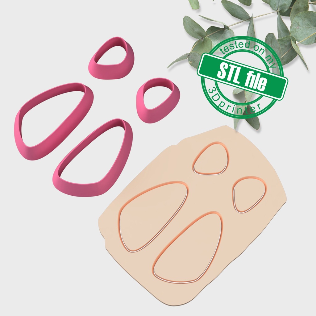 Clay Cutter Earring STL File, Combo Design