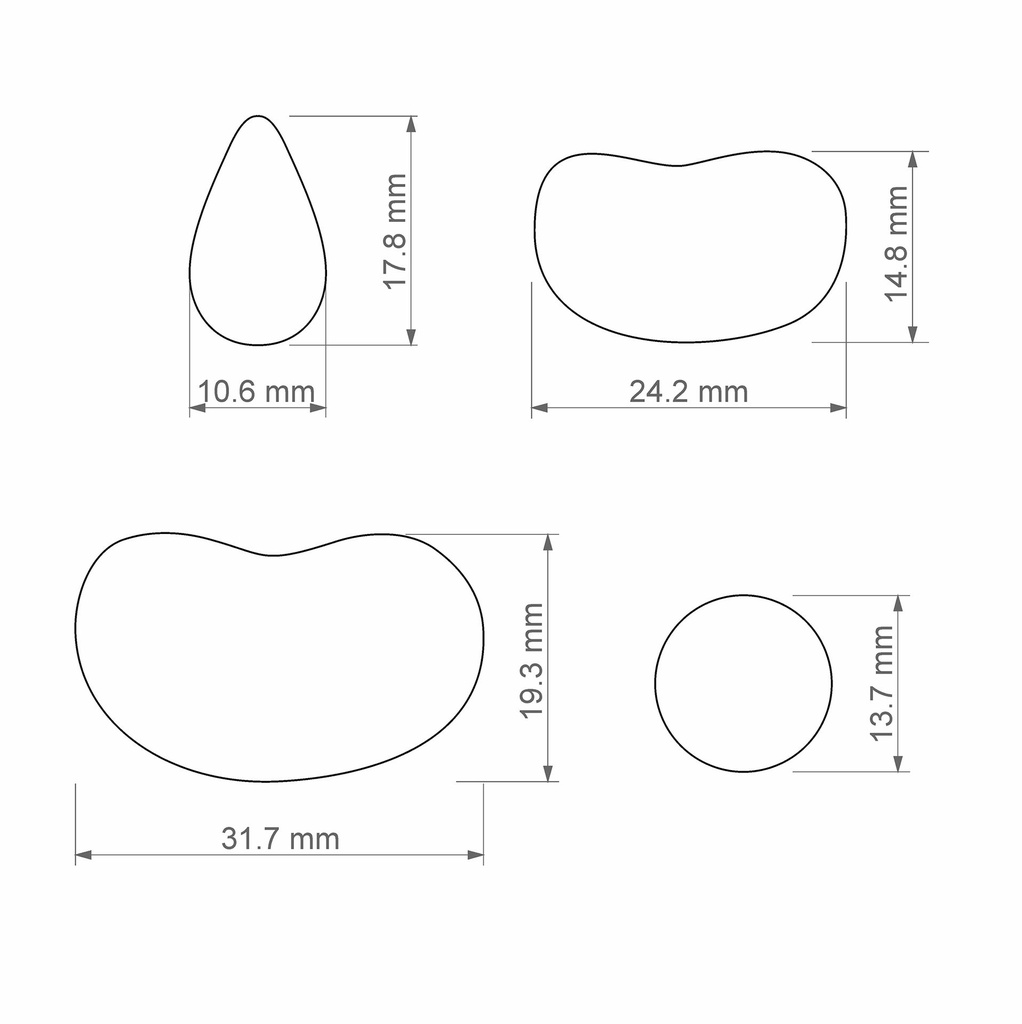 Organic Combo #22, Gemstone, Digital STL File For 3D Printing, Polymer Clay Cutter, Earrings, 4 different designs