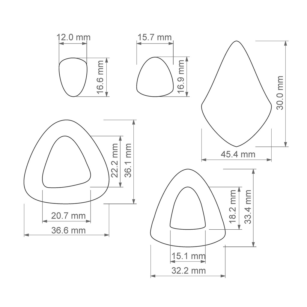 Organic Combo #4, Retro style, Digital STL File For 3D Printing, Polymer Clay Cutter, Earrings, 5 different designs